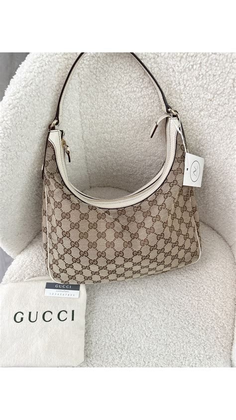 gucci leather hobo bag pearlescene|Gucci hobo bag vintage.